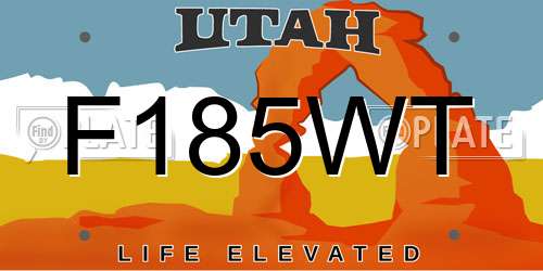 F185WT Utah License Plate