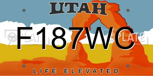 F187WC Utah License Plate