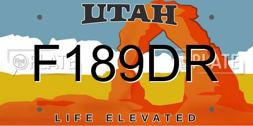 F189DR Utah License Plate