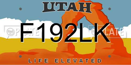 F192LK Utah License Plate