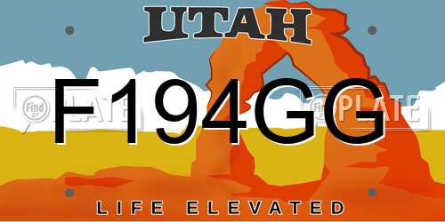 F194GG Utah License Plate