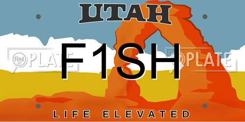F1SH Utah License Plate