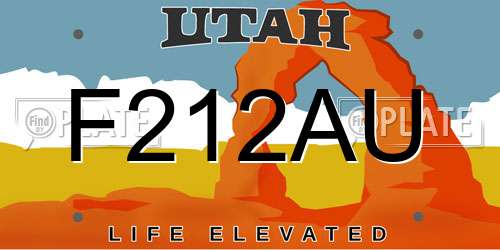 F212AU Utah License Plate
