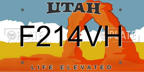 F214VH Utah License Plate