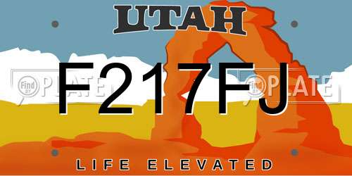 F217FJ Utah License Plate