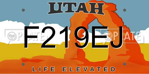 F219EJ Utah License Plate