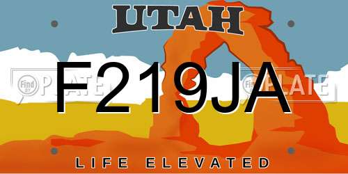 F219JA Utah License Plate