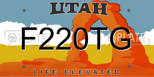 F220TG Utah License Plate