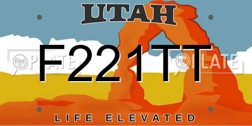 F221TT Utah License Plate