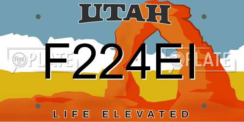 F224EI Utah License Plate