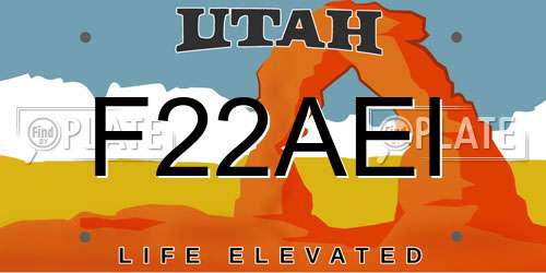 F22AEI Utah License Plate
