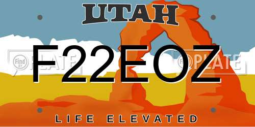 F22EOZ Utah License Plate