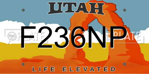 F236NP Utah License Plate