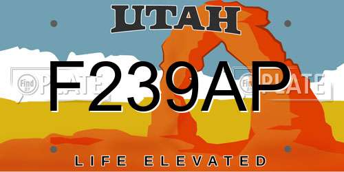 F239AP Utah License Plate