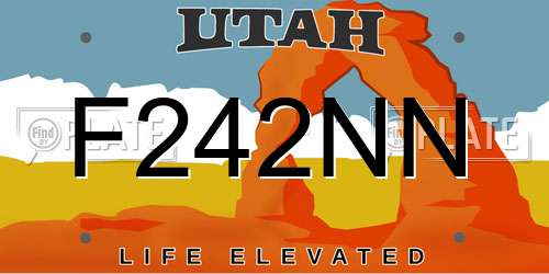 F242NN Utah License Plate