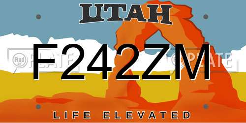 F242ZM Utah License Plate