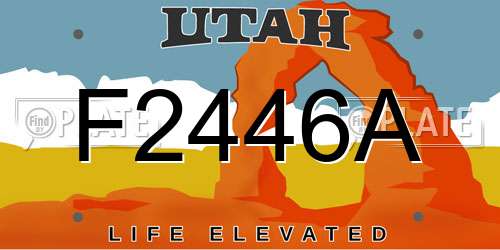 F2446A Utah License Plate