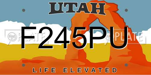 F245PU Utah License Plate