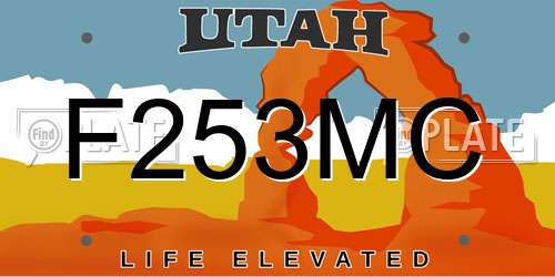 F253MC Utah License Plate