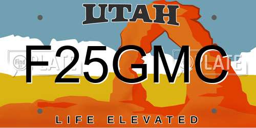 F25GMC Utah License Plate