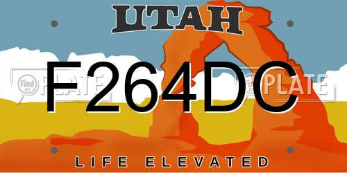 F264DC Utah License Plate