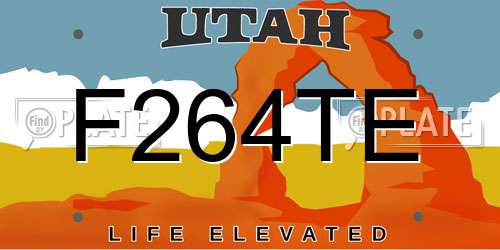 F264TE Utah License Plate