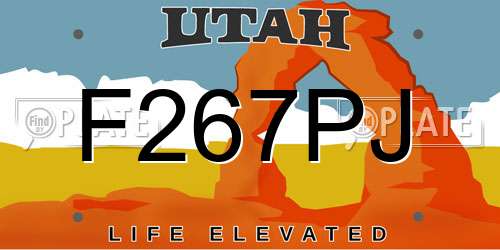 F267PJ Utah License Plate