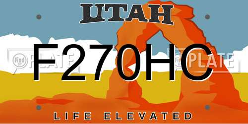 F270HC Utah License Plate