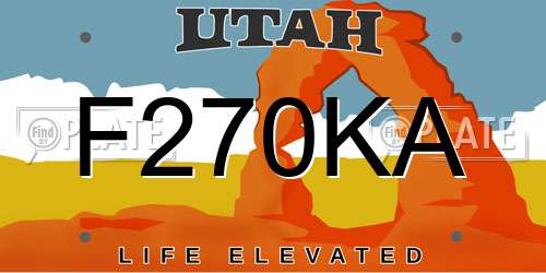 F270KA Utah License Plate