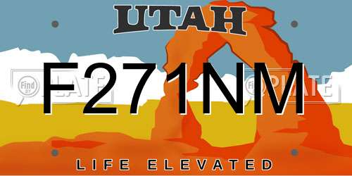 F271NM Utah License Plate