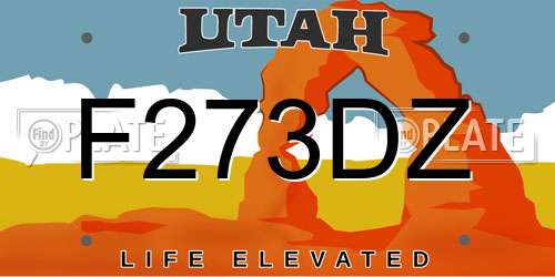 F273DZ Utah License Plate