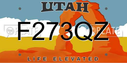 F273QZ Utah License Plate