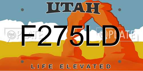 F275LD Utah License Plate