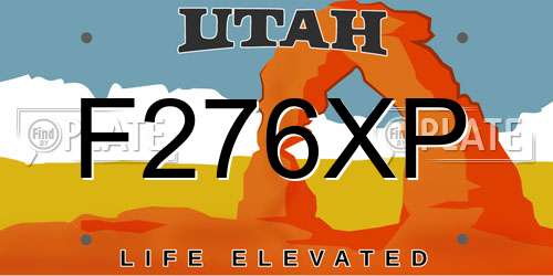 F276XP Utah License Plate