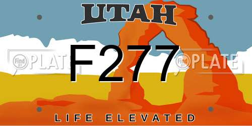F277 Utah License Plate