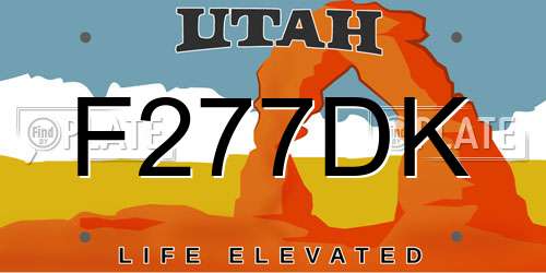 F277DK Utah License Plate