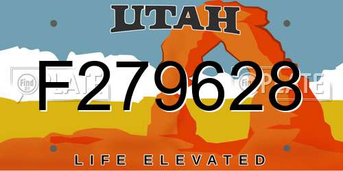 F279628 Utah License Plate