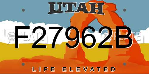 F27962B Utah License Plate