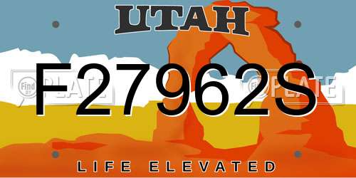 F27962S Utah License Plate