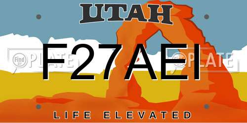 F27AEI Utah License Plate