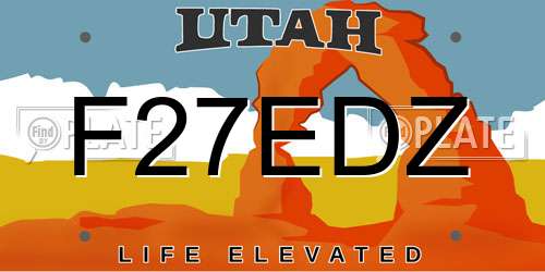 F27EDZ Utah License Plate