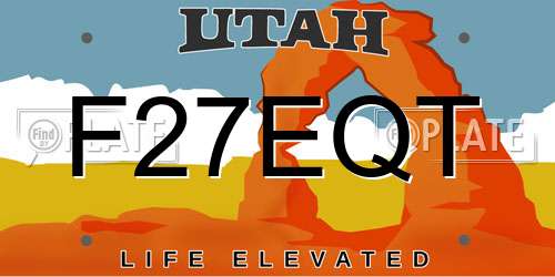 F27EQT Utah License Plate