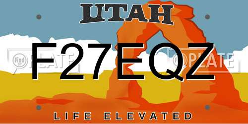 F27EQZ Utah License Plate