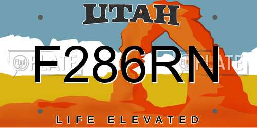 F286RN Utah License Plate