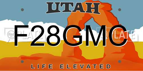 F28GMC Utah License Plate