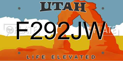 F292JW Utah License Plate