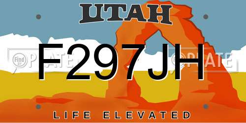 F297JH Utah License Plate