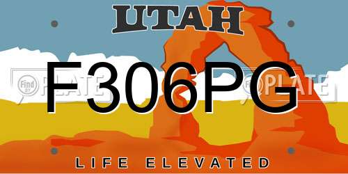 F306PG Utah License Plate