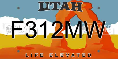F312MW Utah License Plate