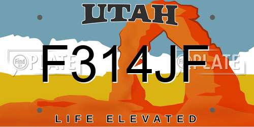 F314JF Utah License Plate